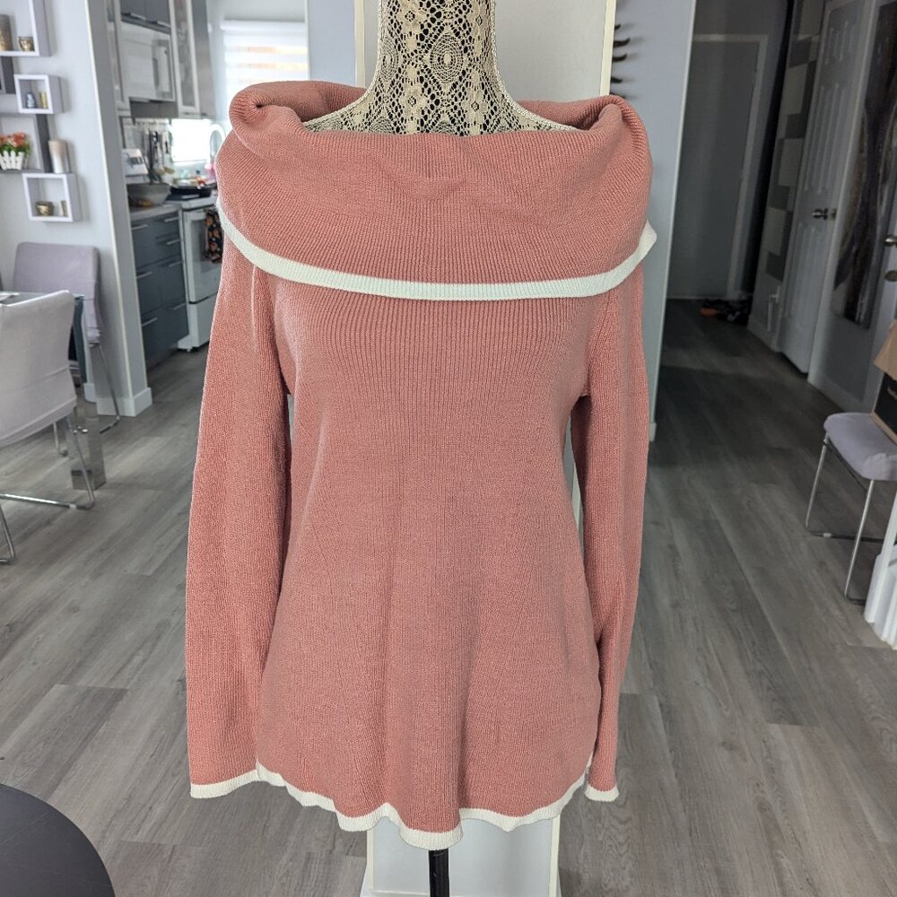 Cyrus dusty rose soft turtleneck sweater